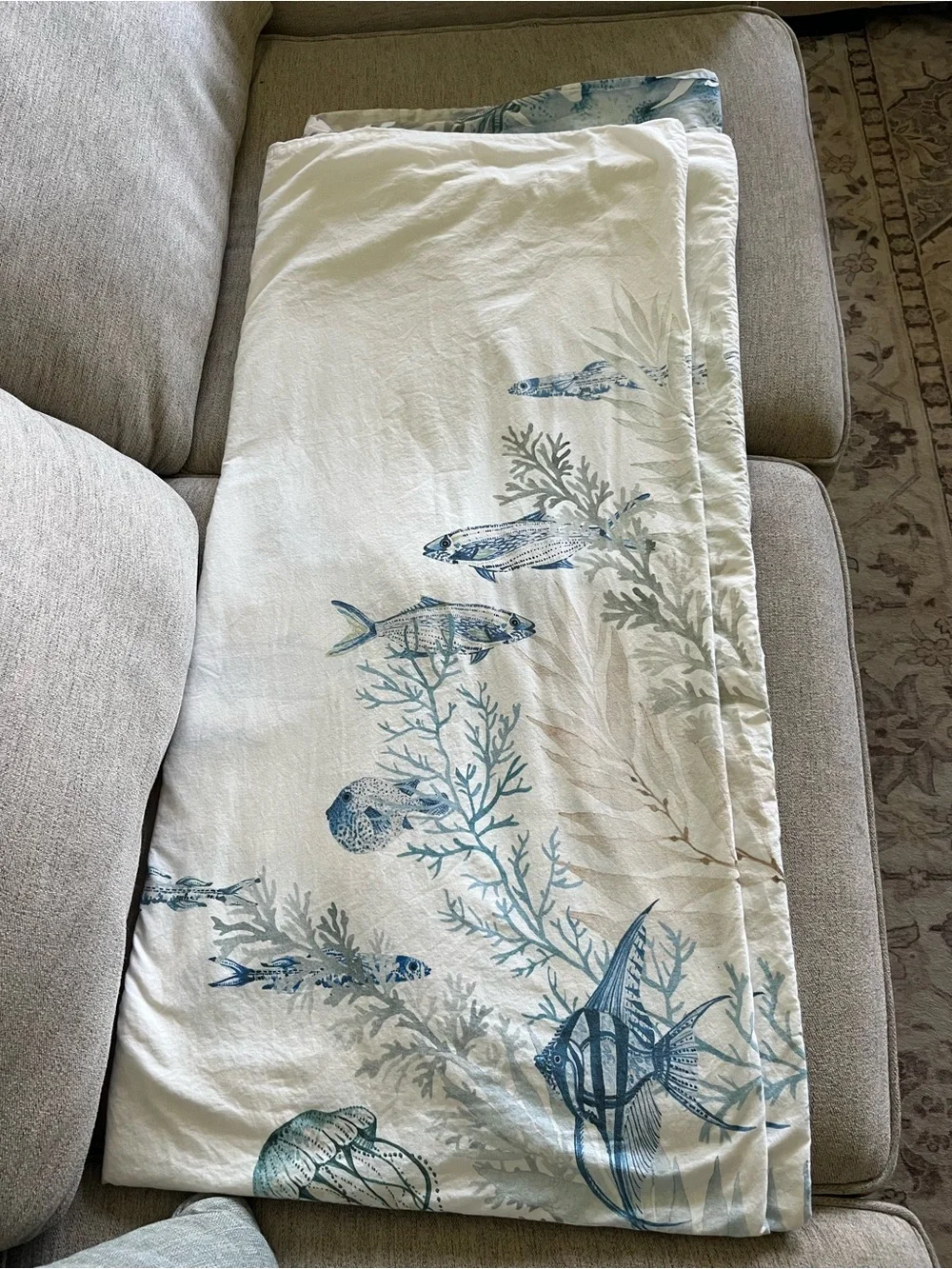 Pottery Barn Under the Sea Full/Queen Duvet Cover and 2 Standard Shams